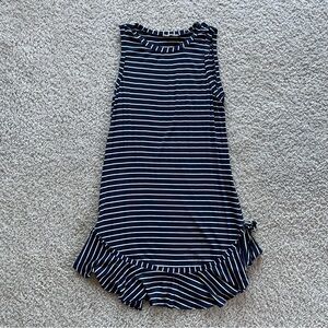 Hummingbird Navy and White Striped Dress